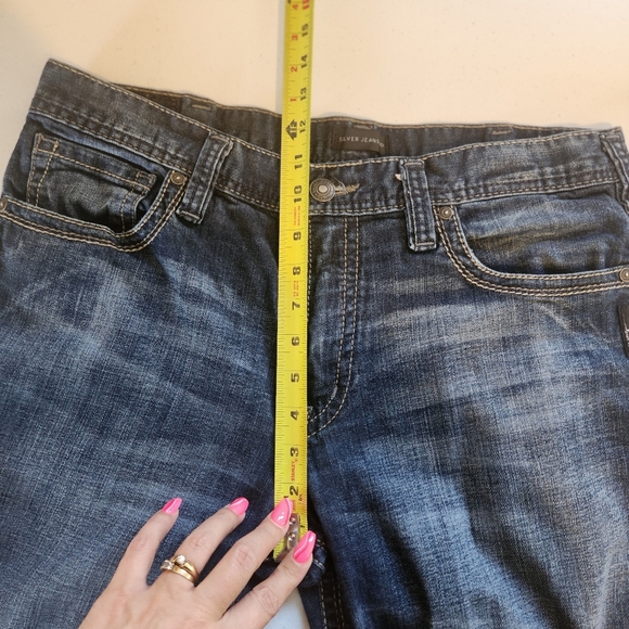 Silver Jeans Mens Gordie Straight Relaxed Leg Size 34x32 Dark Wash Western - Picture 11 of 12